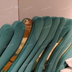 Teal Velvet Wave Bed Inspired by Green Apple Design with Matching bedside table